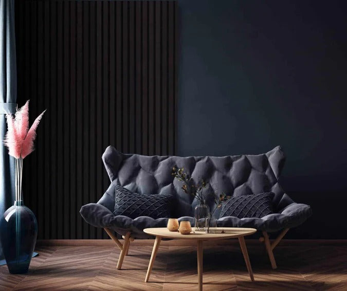 Balci | Akoestische Wandpanelen Zwart | Voor wand en plafond | 260x52 cm