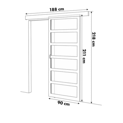 Balci schuifdeur Noah in kleur wit 90x211 cm