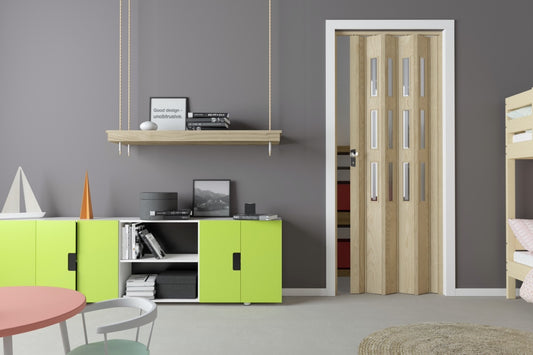 Fortesrl vouwdeur Luciana glas ceder 88x214 cm