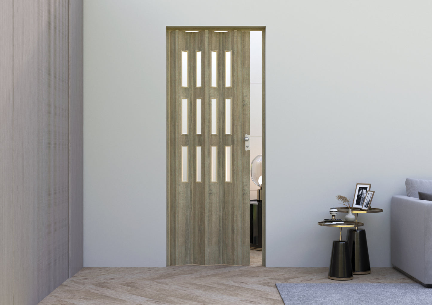 Fortesrl vouwdeur Luciana glas donkere cognac eiken 88x214 cm