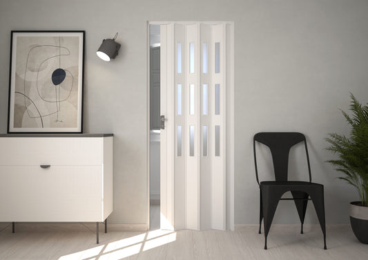 Fortesrl vouwdeur Luciana glas wit 88x214 cm